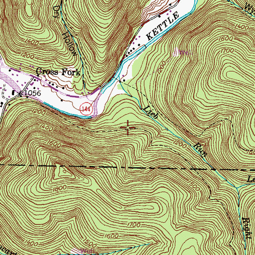 Topographic Map of Leib Run Trail, PA