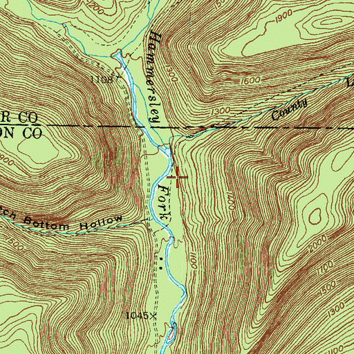 Topographic Map of County Line Trail, PA