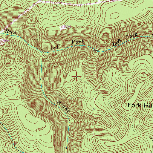 Topographic Map of Fork Hill Trail, PA