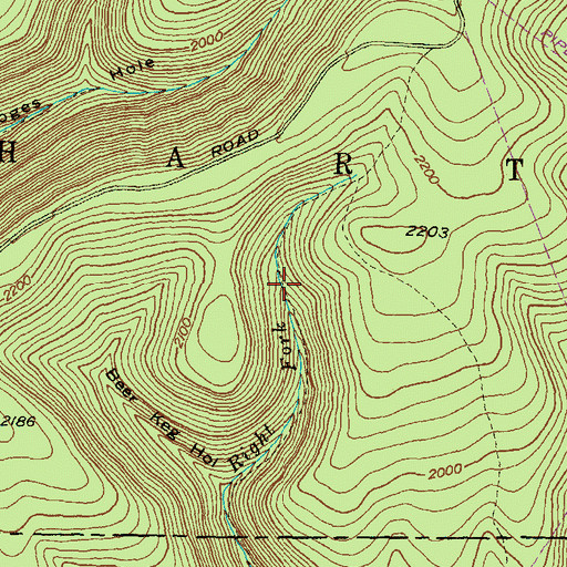 Topographic Map of Upper Doctor Green Trail, PA