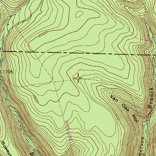 Topographic Map of Bear Trail, PA