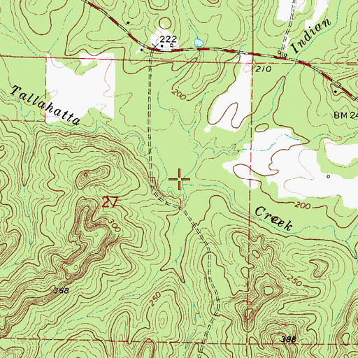 Topographic Map of Indian Creek, AL
