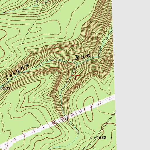 Topographic Map of Round Island Run Trail, PA