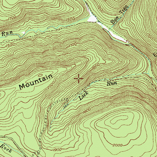 Topographic Map of Lick Run Trail, PA