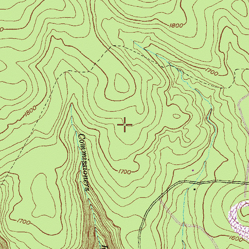 Topographic Map of Commissioner Run Trail, PA