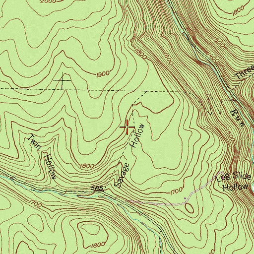 Topographic Map of Savage Trail, PA