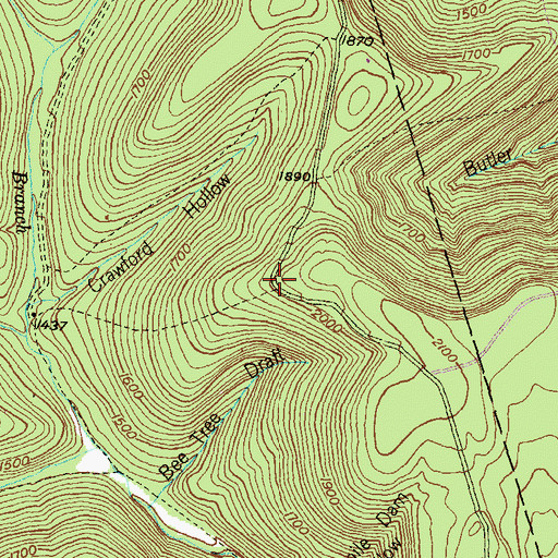 Topographic Map of Cooks Run Trail, PA