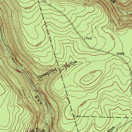 Topographic Map of Threepoint Hollow Trail, PA