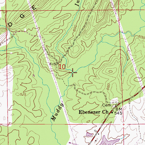Topographic Map of Indian Creek, AL