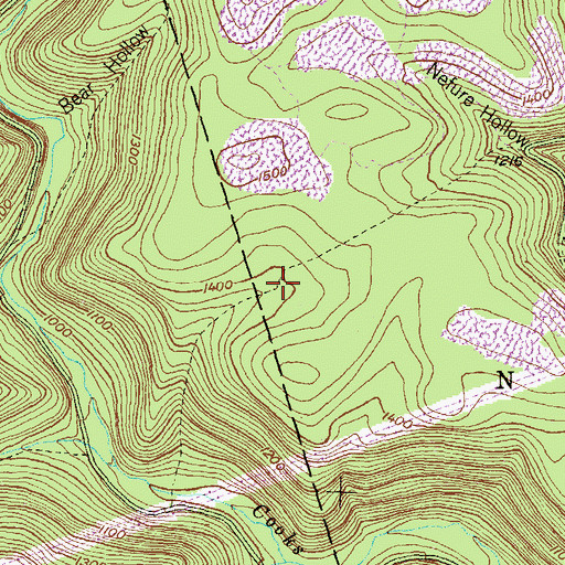 Topographic Map of Brink Hollow Trail, PA