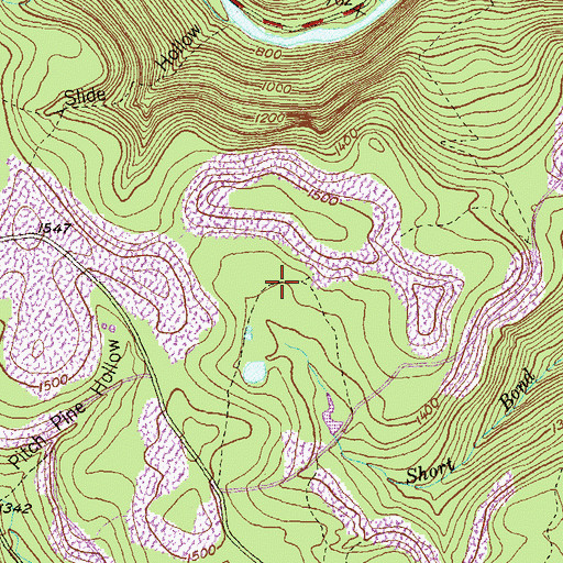 Topographic Map of Daugherty Trail, PA