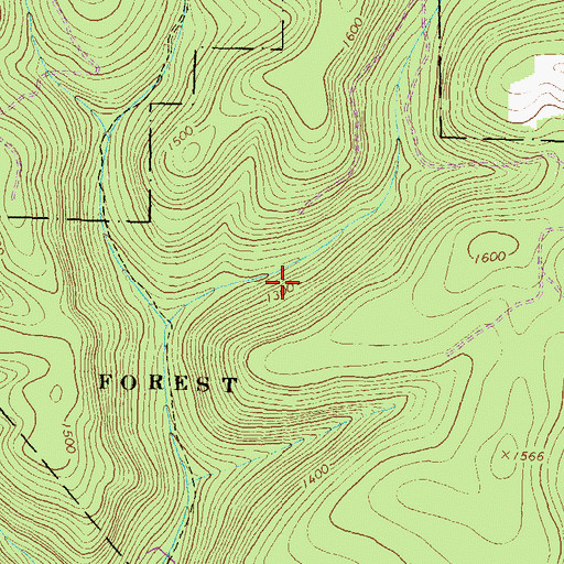 Topographic Map of Gruger Hollow Trail, PA