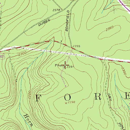 Topographic Map of Rockton Fire Tower, PA