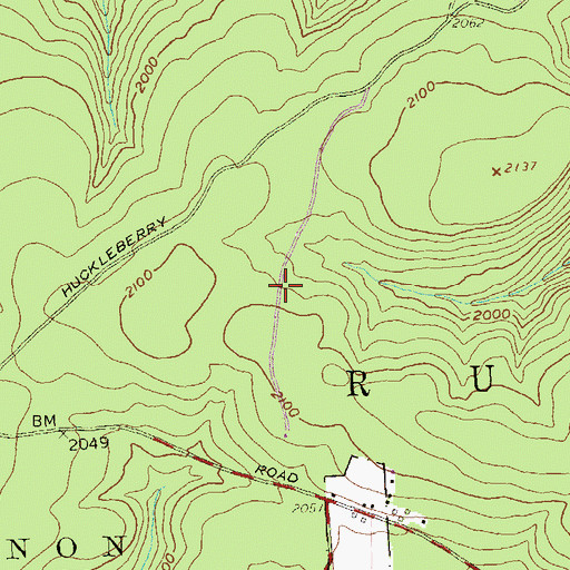Topographic Map of Old Huckleberry Trail, PA