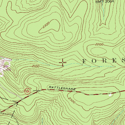 Topographic Map of Dry Hollow Trail, PA
