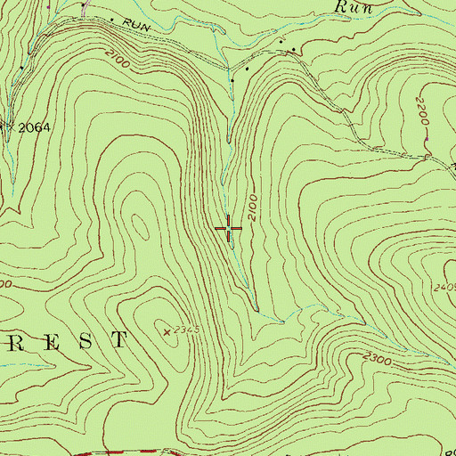 Topographic Map of Rattlesnake Trail, PA
