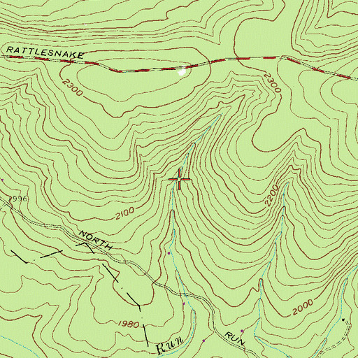 Topographic Map of North Run Trail, PA