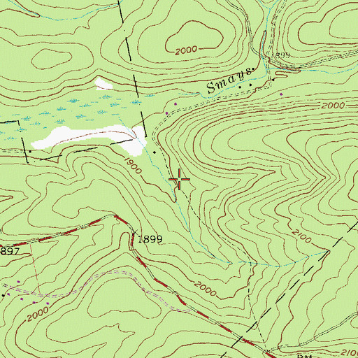 Topographic Map of Smays Trail, PA