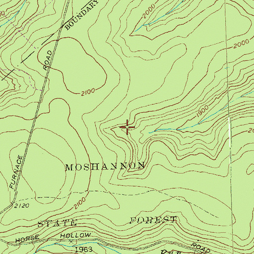 Topographic Map of Slide Hollow Trail, PA