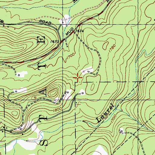 Topographic Map of Pine Springs Trail, PA