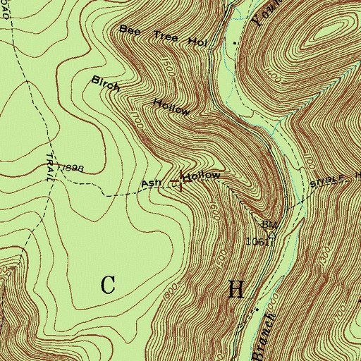 Topographic Map of Ash Hollow Trail, PA