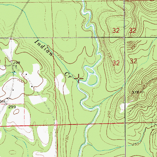 Topographic Map of Indian Creek, AL