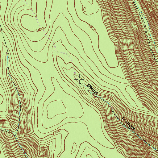 Topographic Map of Stout Hollow Trail, PA