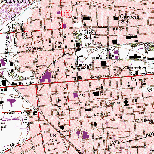 Topographic Map of Plaza 422 Mall, PA