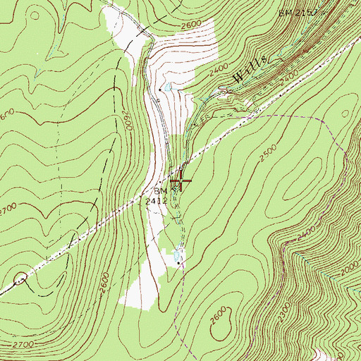 Topographic Map of Wills School (historical), PA
