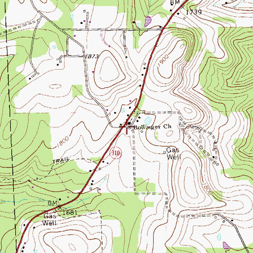 Topographic Map of Bolinger School (historical), PA