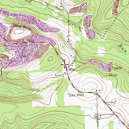 Topographic Map of Hemlock School (historical), PA