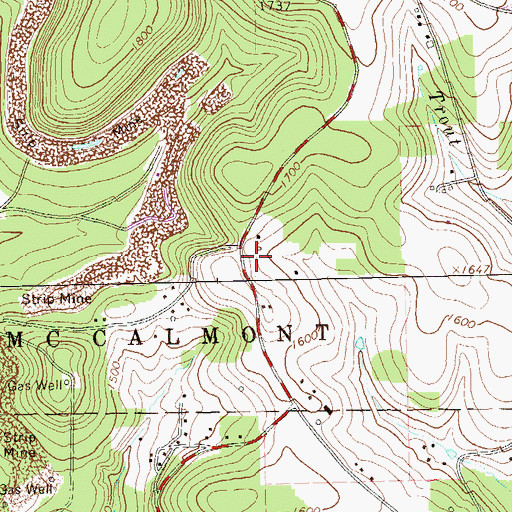 Topographic Map of High Florence School (historical), PA