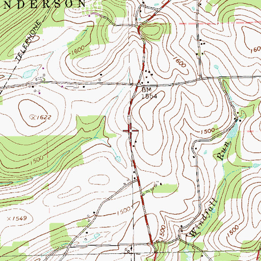 Topographic Map of Wayne School (historical), PA