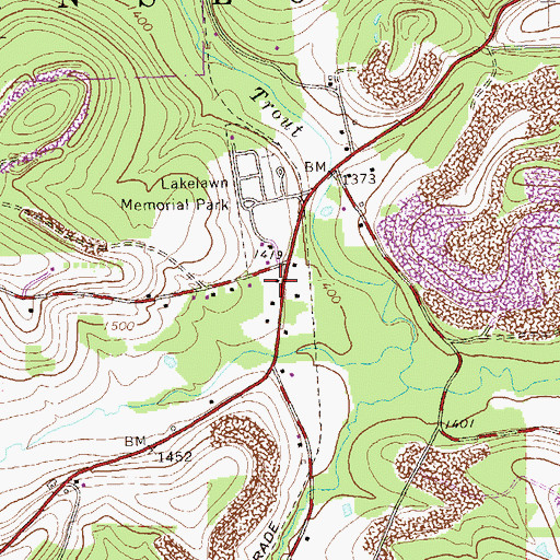 Topographic Map of Jenks School, PA