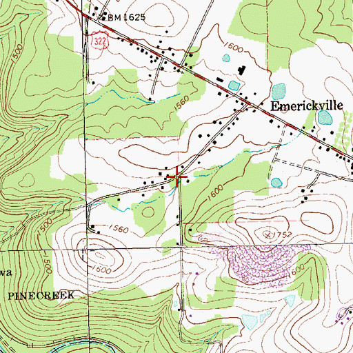 Topographic Map of Britten School (historical), PA
