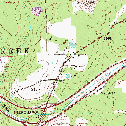 Topographic Map of McAninch School, PA