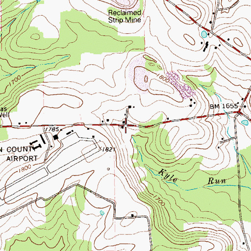 Topographic Map of Wray School, PA