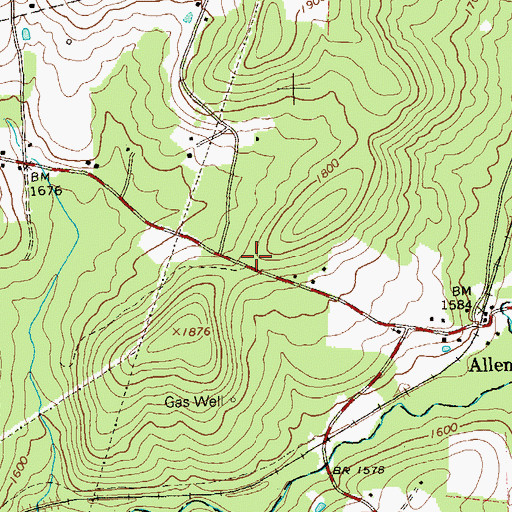 Topographic Map of Allen School (historical), PA
