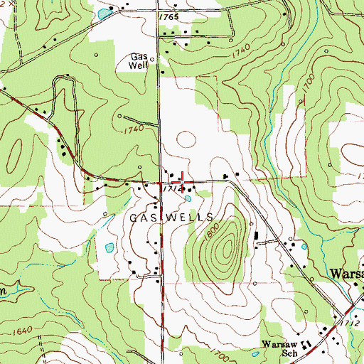 Topographic Map of Mason School (historical), PA