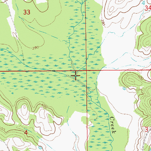 Topographic Map of Indian Creek, AL