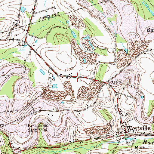 Topographic Map of Serect School (historical), PA