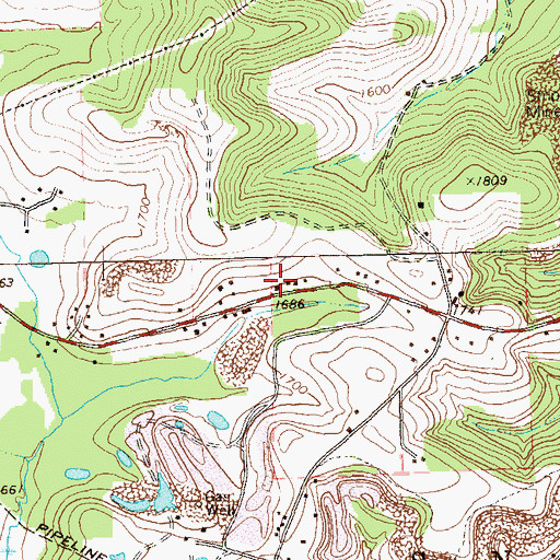 Topographic Map of Miller School, PA