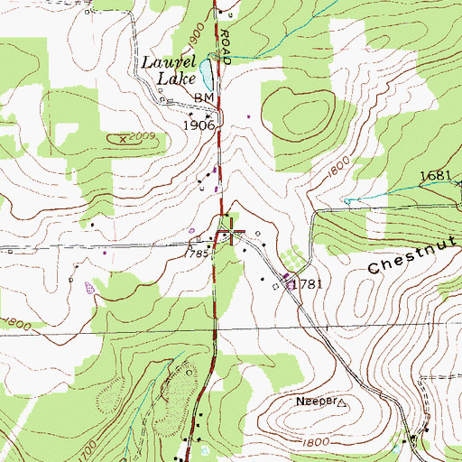 Topographic Map of Chestnut Ridge School, PA