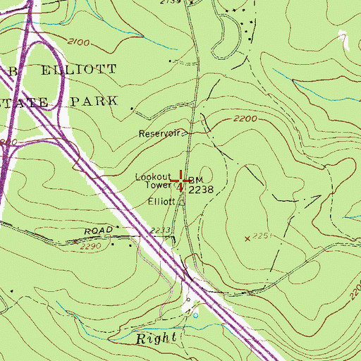 Topographic Map of Smith Fire Tower, PA