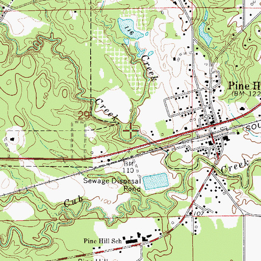 Topographic Map of Indian Creek, AL