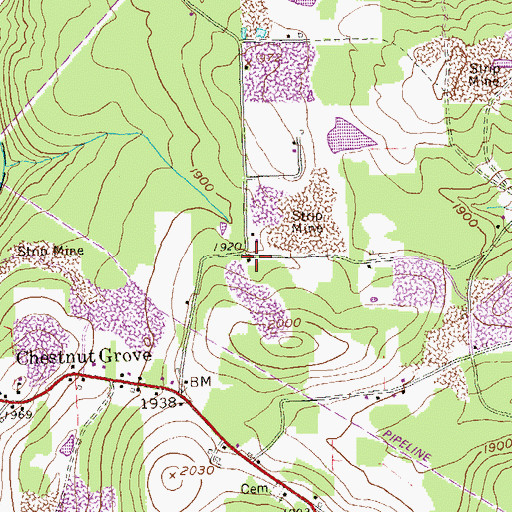 Topographic Map of Laborde School, PA