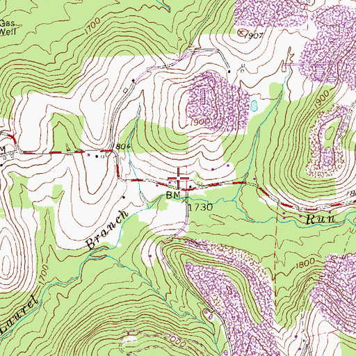 Topographic Map of Faudie School, PA