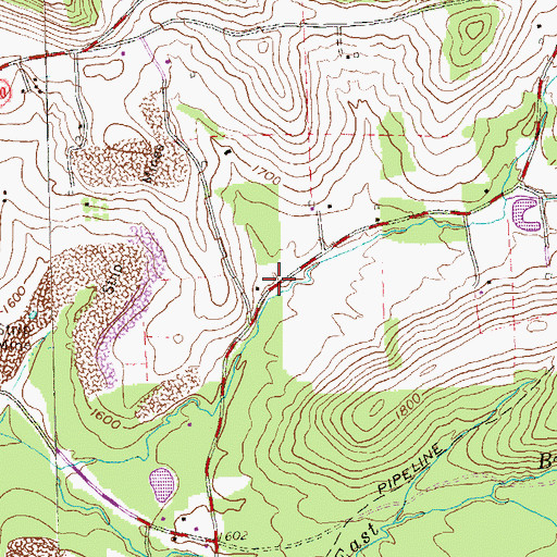 Topographic Map of Oswald School (historical), PA