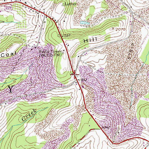 Topographic Map of Coal Hill School (historical), PA