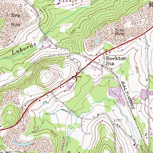 Topographic Map of Sheeser School, PA